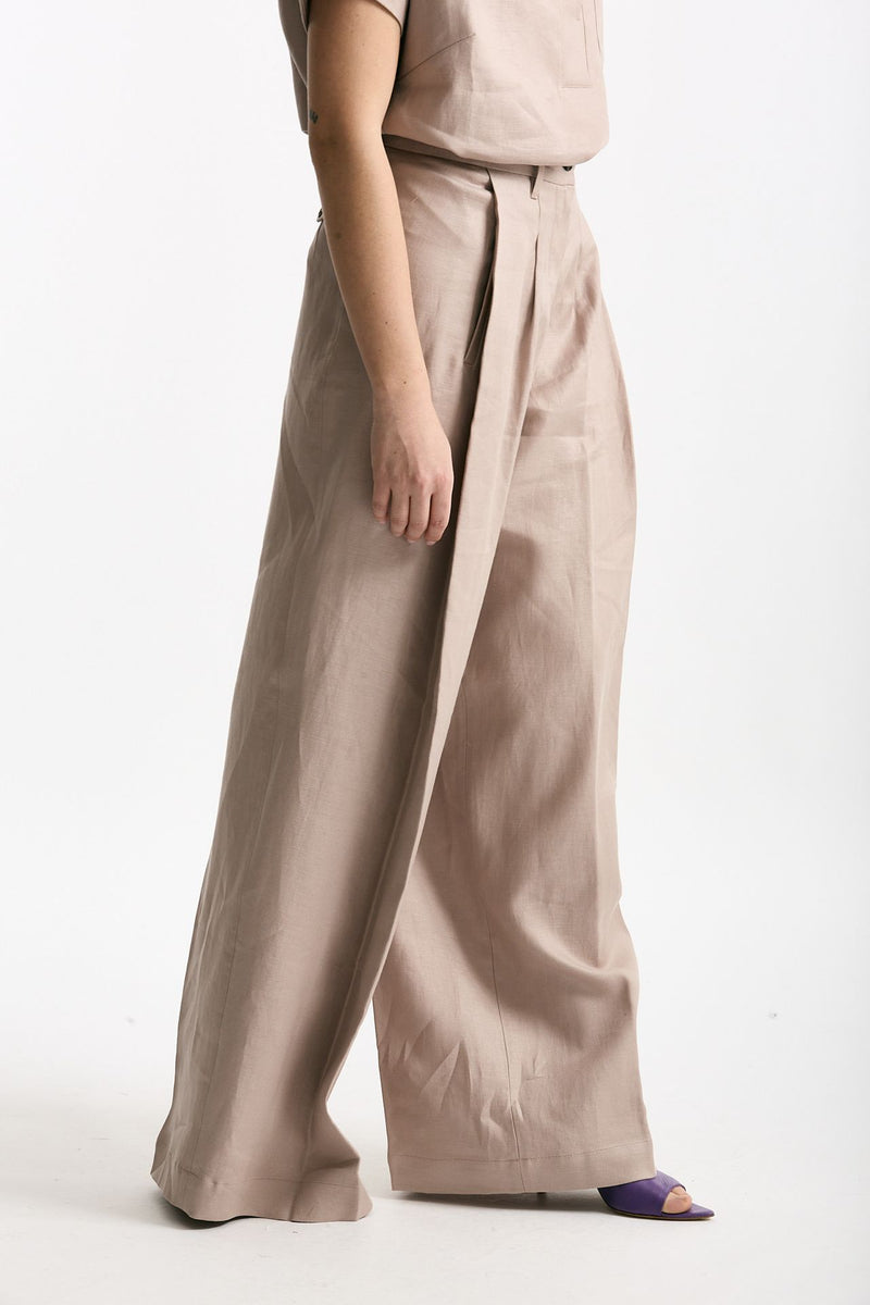 Pantalone palazzo PETRA rosa tenue donna Nine in the morning - 1