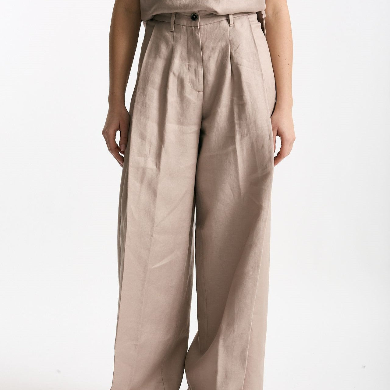 Pantalone palazzo PETRA rosa tenue donna Nine in the morning - 8