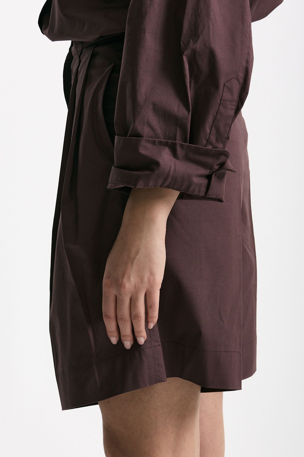 Bermuda vita alta pinces burgundy donna Nine in the morning - 2