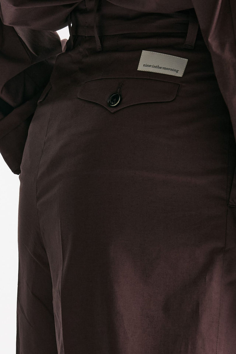 Bermuda vita alta pinces burgundy donna Nine in the morning - 5