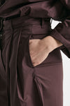 Bermuda vita alta pinces burgundy donna Nine in the morning - 6
