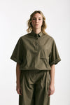 Camicia over verde oliva donna Nine in the morning - 1