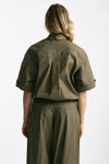 Camicia over verde oliva donna Nine in the morning - 3