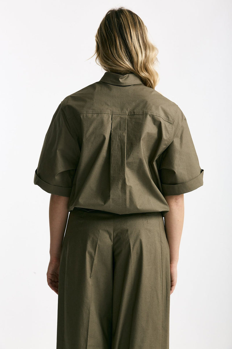 Camicia over verde oliva donna Nine in the morning - 3
