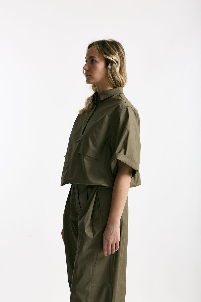 Camicia over verde oliva donna Nine in the morning - 4