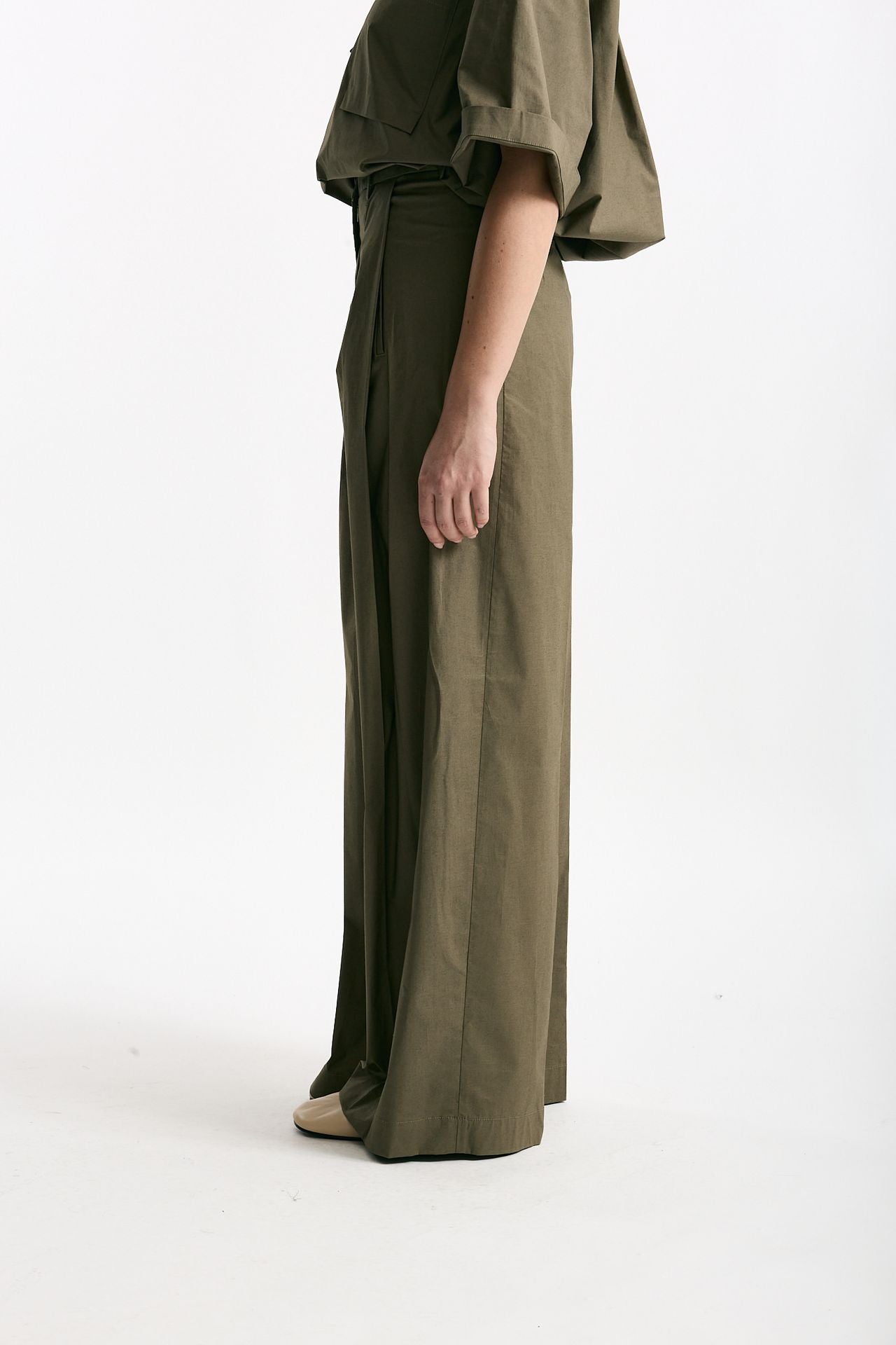 Pantalone palazzo PETRA verde oliva donna Nine in the morning - 2