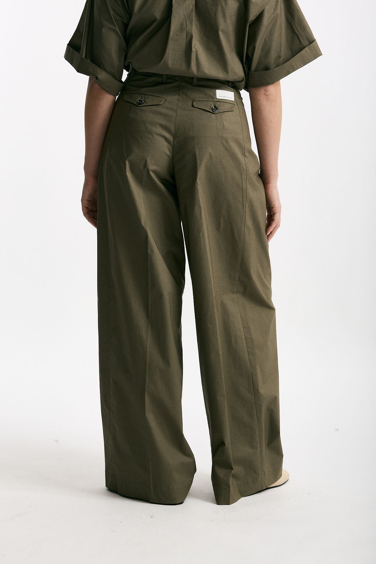 Pantalone palazzo PETRA verde oliva donna Nine in the morning - 3