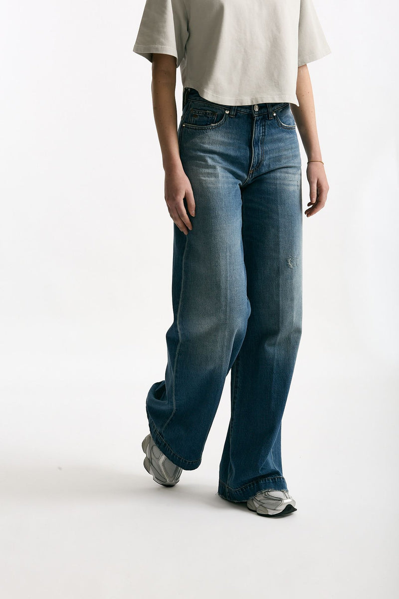 Jeans palazzo NADIA lavaggio medio donna Nine in the morning - 4