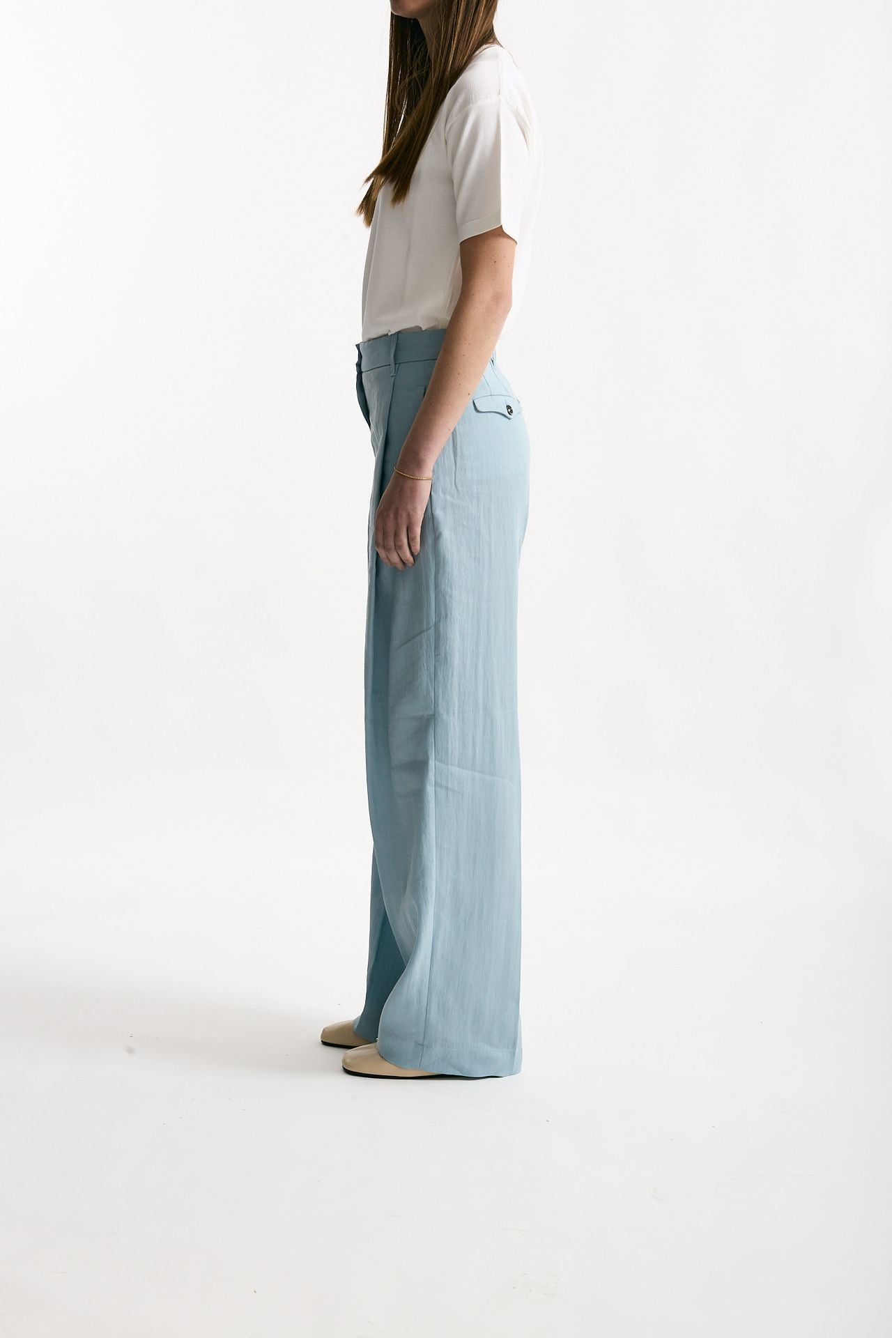 Pantalone in lino CALYPSO azzurro donna Nine in the morning - 2