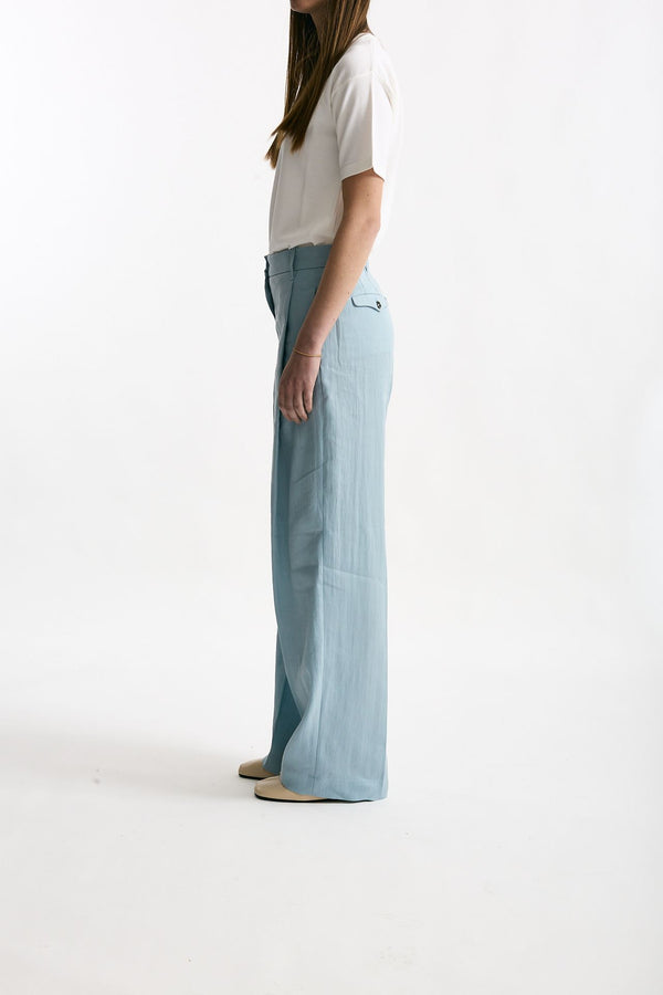 Pantalone in lino CALYPSO azzurro donna Nine in the morning