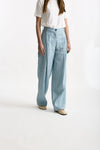 Pantalone in lino CALYPSO azzurro donna Nine in the morning - 4