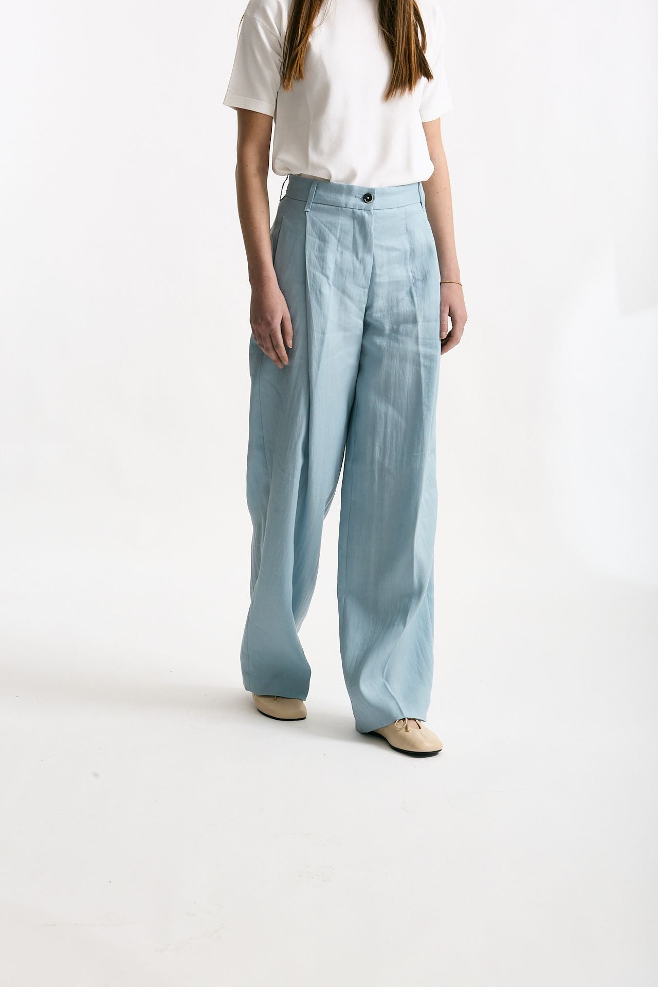 Pantalone in lino CALYPSO azzurro donna Nine in the morning - 4