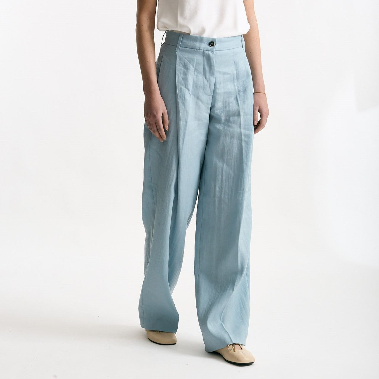 Pantalone in lino CALYPSO azzurro donna Nine in the morning - 7