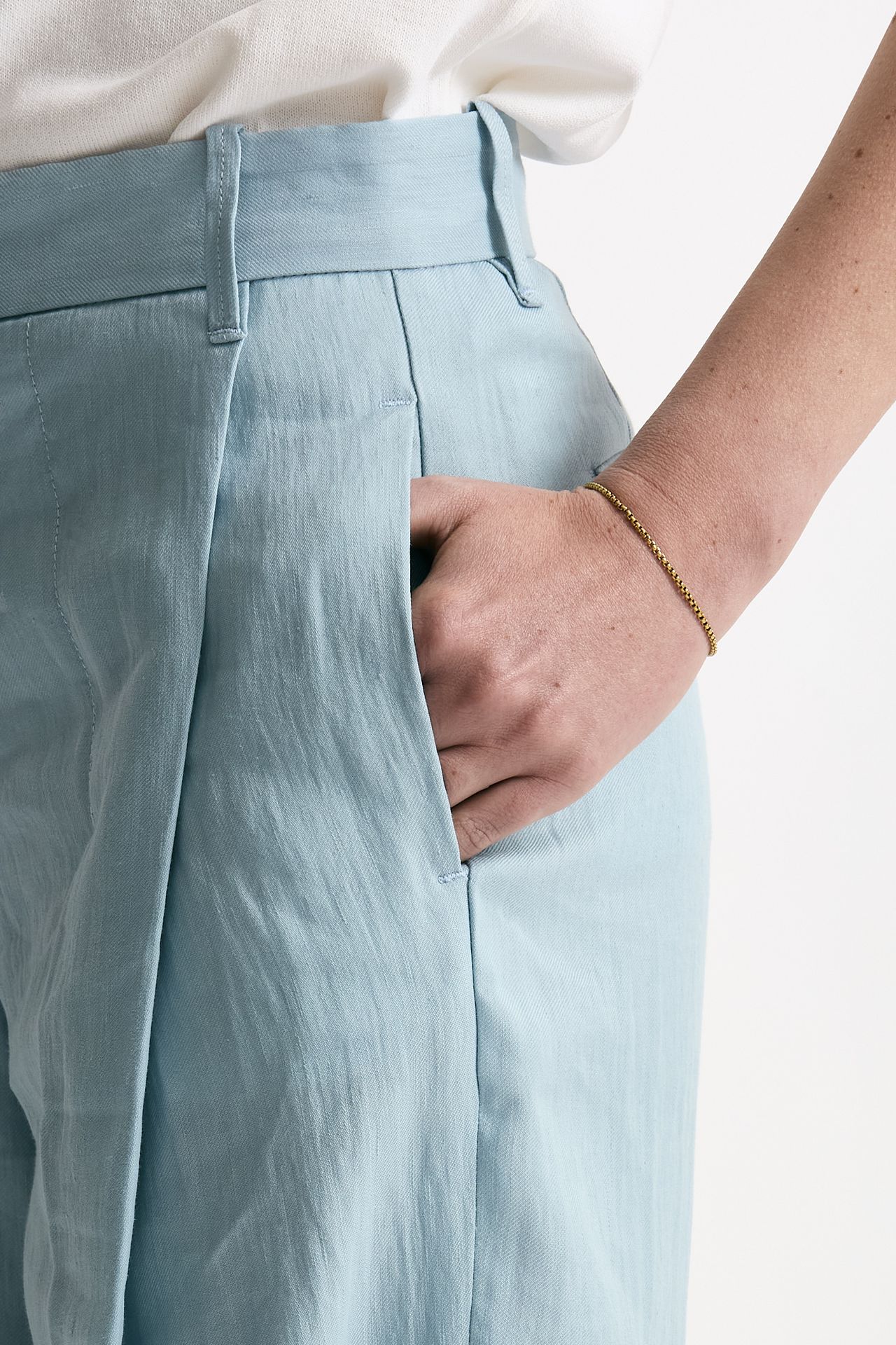 Pantalone in lino CALYPSO azzurro donna Nine in the morning - 5