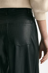 Pantaloni vita alta in ecopelle nero donna Nude - 5