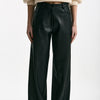 Pantaloni vita alta in ecopelle nero donna Nude - 6
