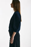 Maglia girocollo lavorata blu donna Nude - 2