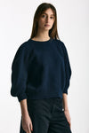 Maglia girocollo lavorata blu donna Nude - 1