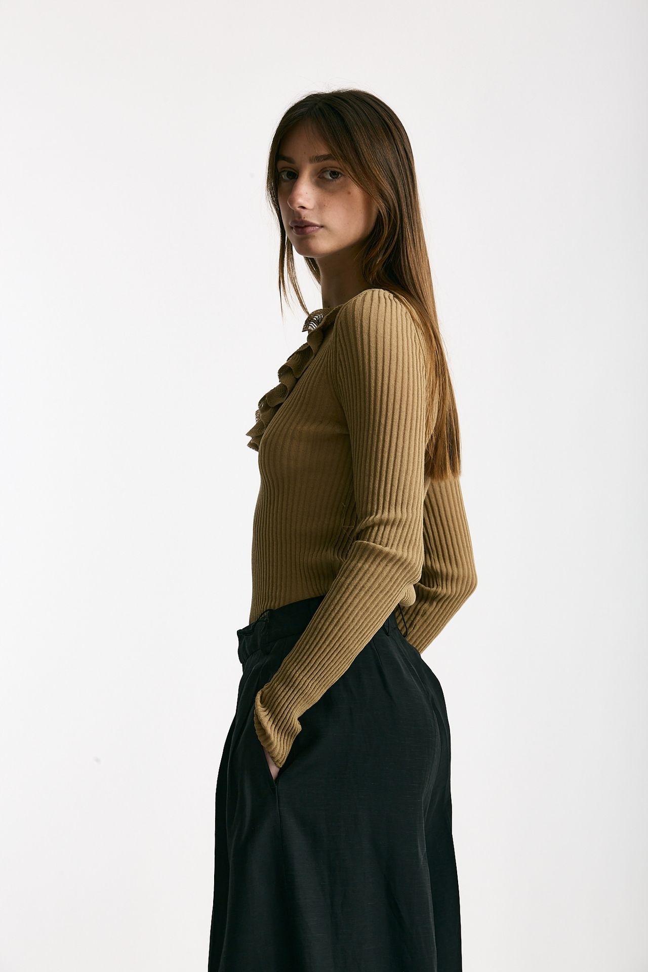 Maglia con applicazioni cammello donna Nude - 3
