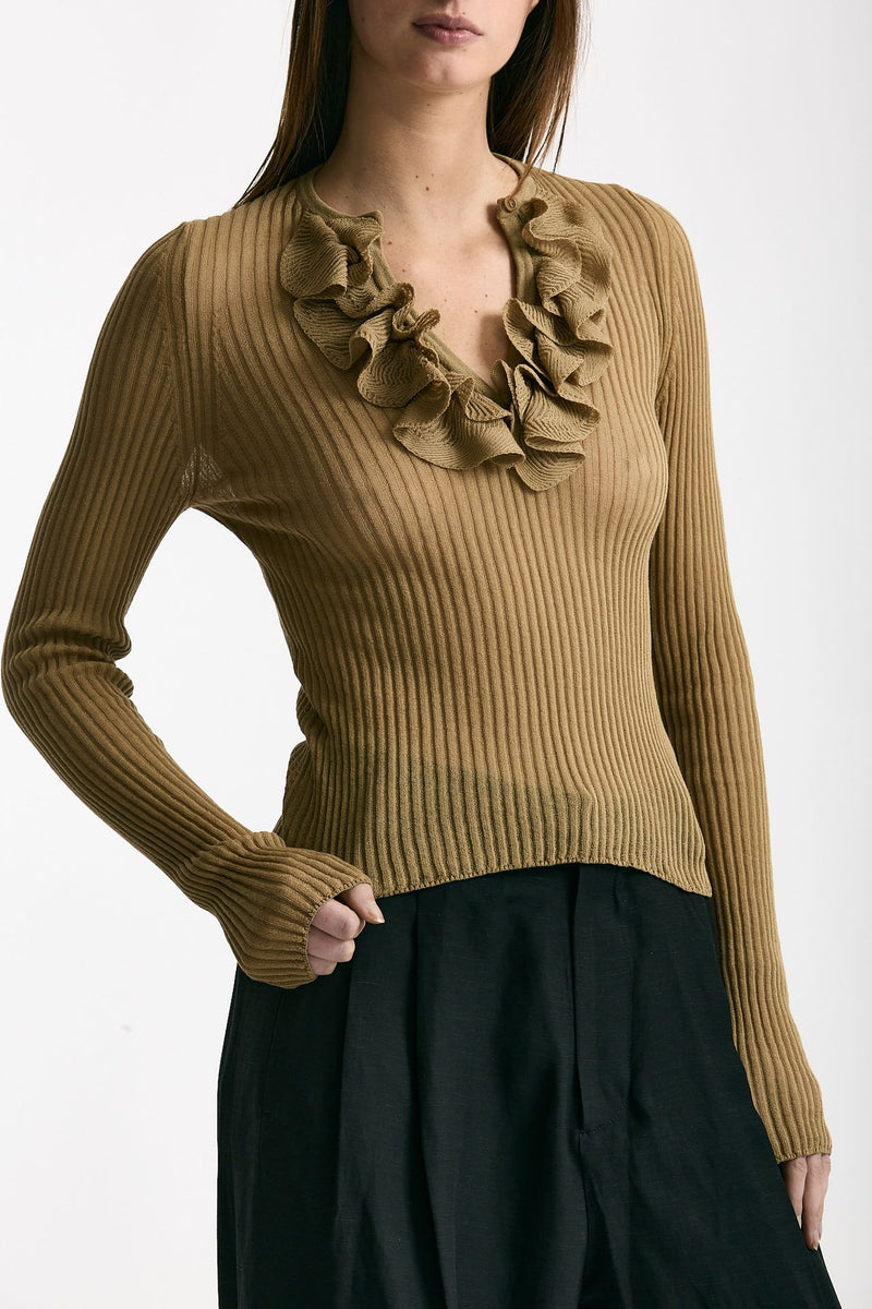 Maglia con applicazioni cammello donna Nude - 1