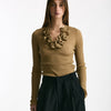 Maglia con applicazioni cammello donna Nude - 6