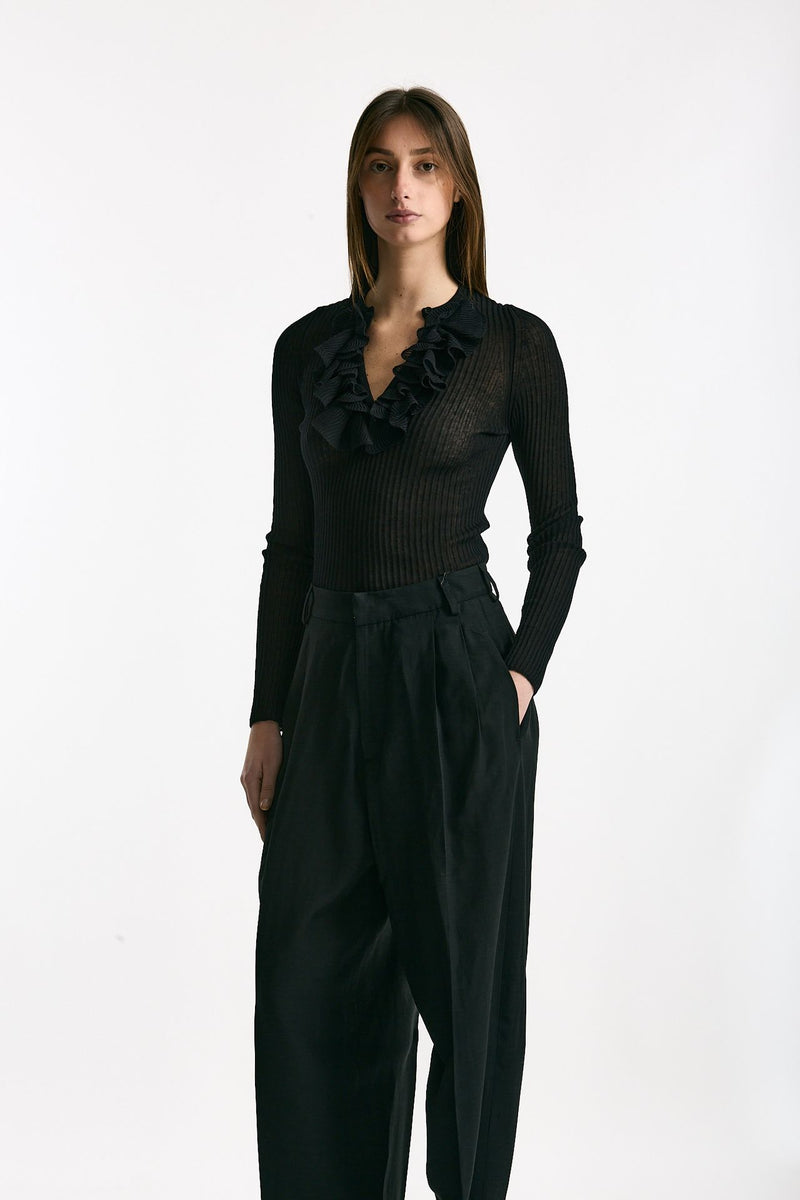 Maglia con applicazioni nero donna Nude - 4