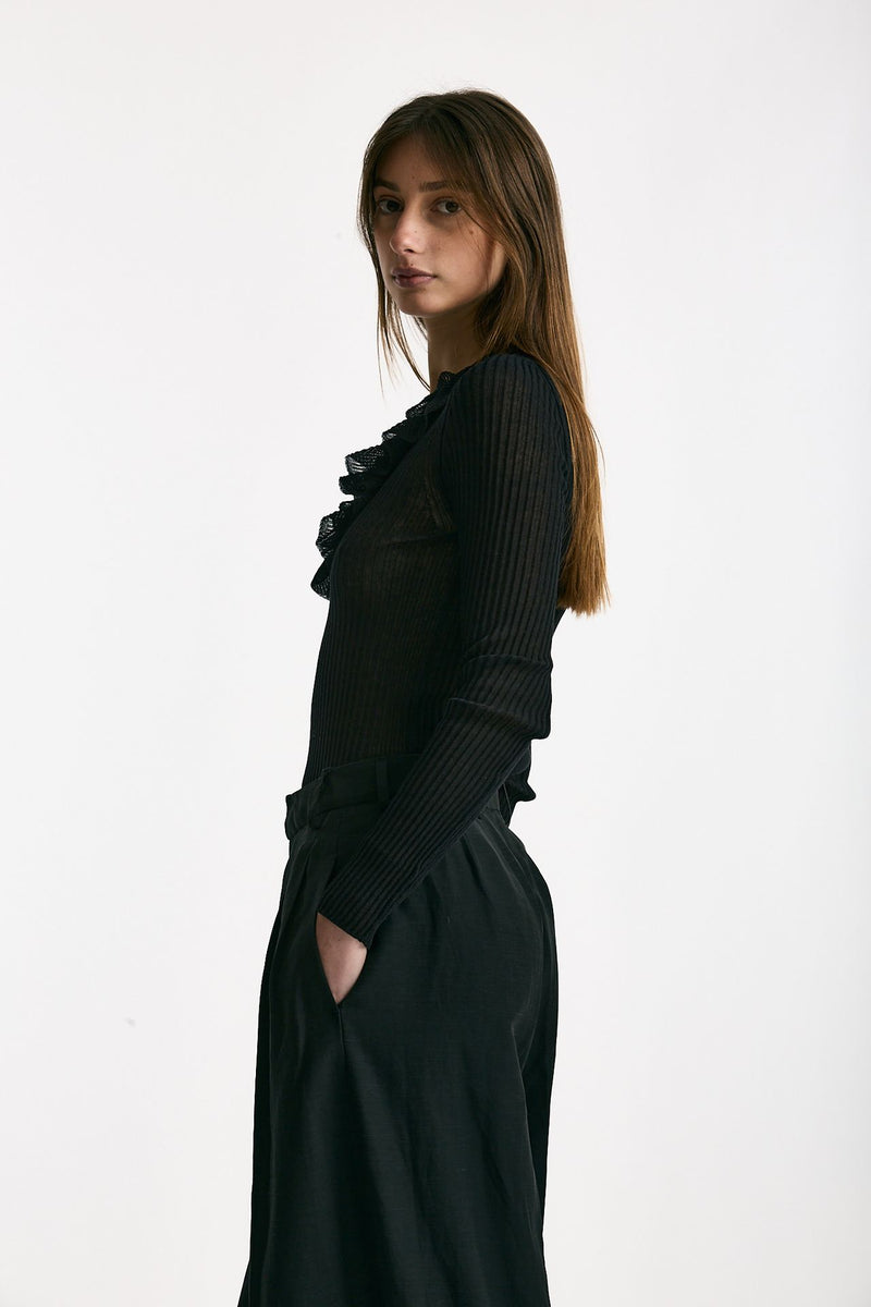 Maglia con applicazioni nero donna Nude - 1
