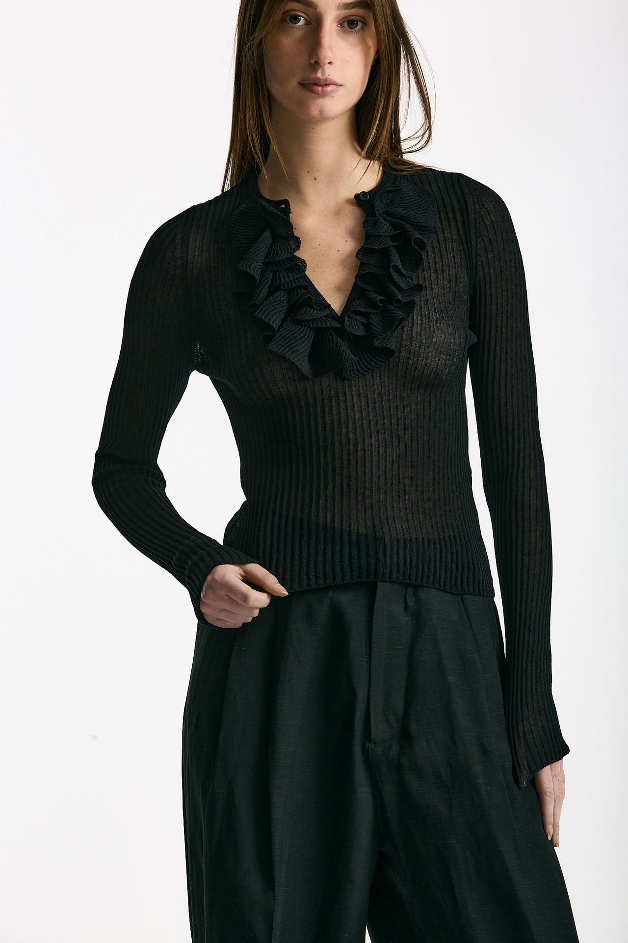 Maglia con applicazioni nero donna Nude - 2