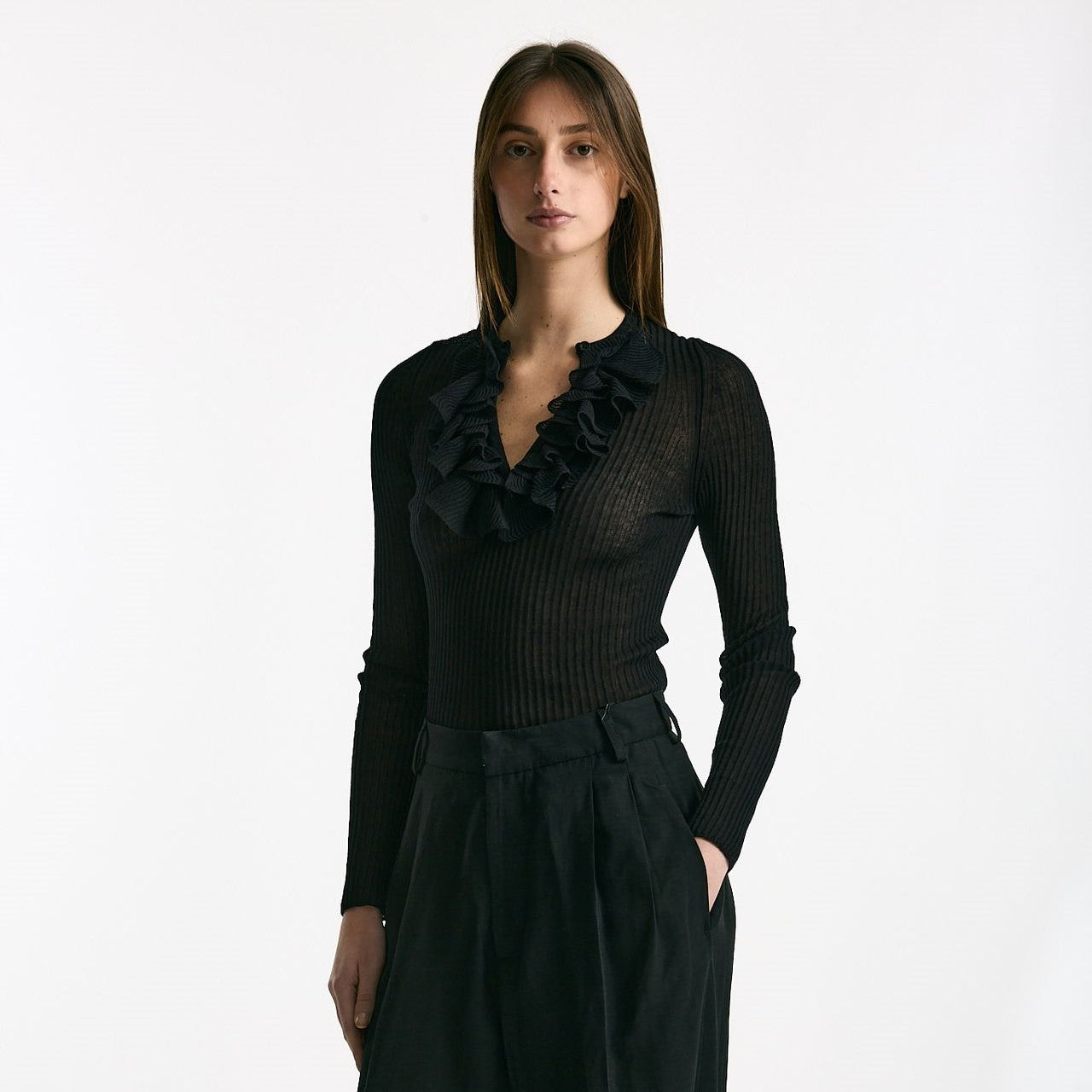 Maglia con applicazioni nero donna Nude - 6