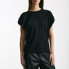 T-shirt girocollo maniche a sbuffo nero donna Nude - 6