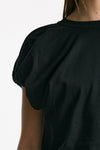 T-shirt girocollo maniche a sbuffo nero donna Nude - 5