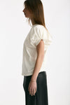 T-shirt girocollo maniche a sbuffo bianco donna Nude - 2