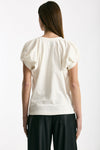 T-shirt girocollo maniche a sbuffo bianco donna Nude - 3