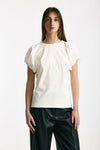 T-shirt girocollo maniche a sbuffo bianco donna Nude - 1