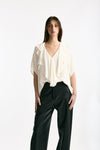 Camicia rouges in viscosa panna donna Nude - 3