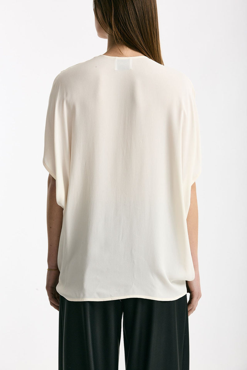 Camicia rouges in viscosa panna donna Nude - 4