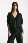 Camicia rouges in viscosa nero donna Nude - 2