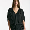 Camicia rouges in viscosa nero donna Nude - 6