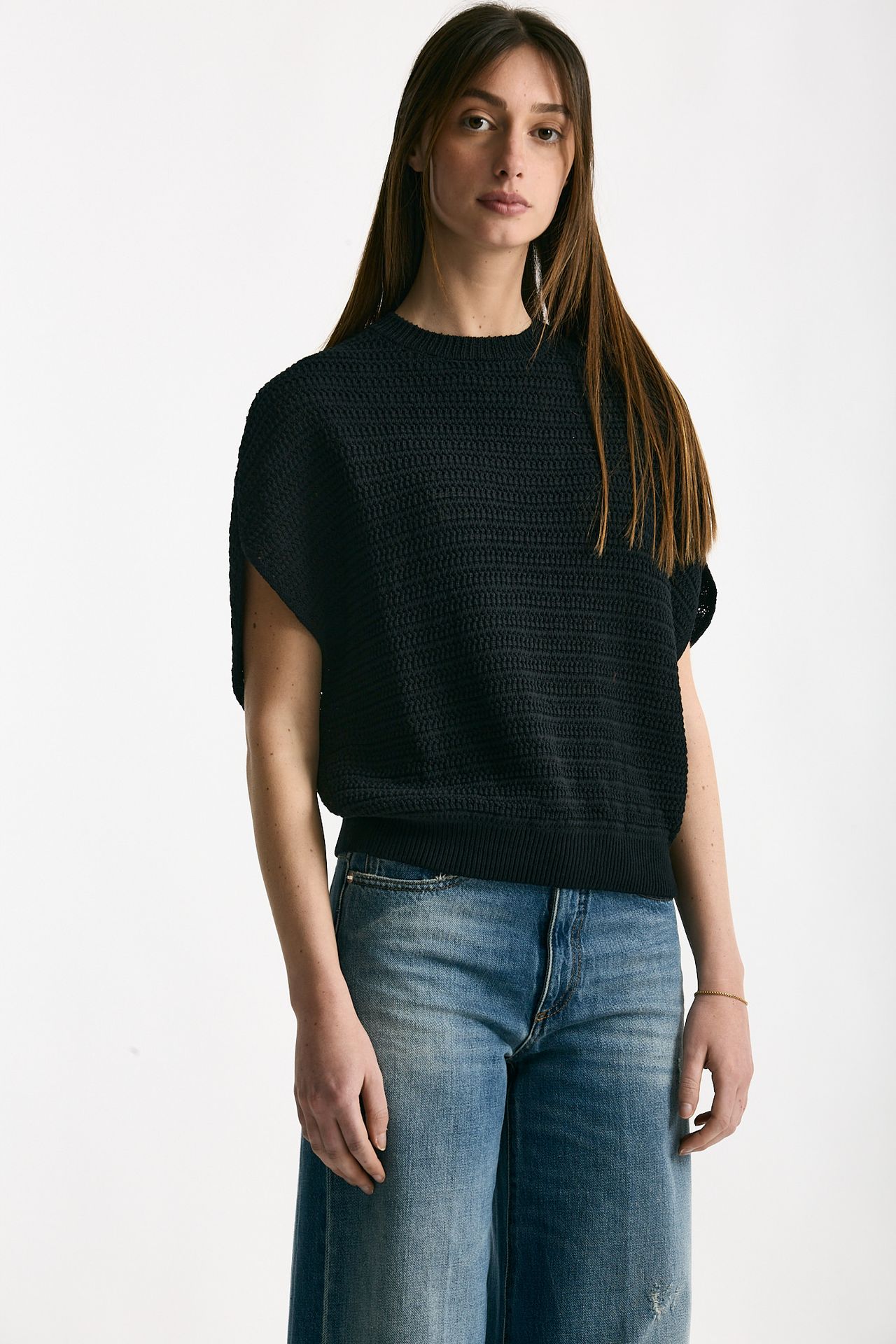 Maglia lavorata nero donna Nude - 1
