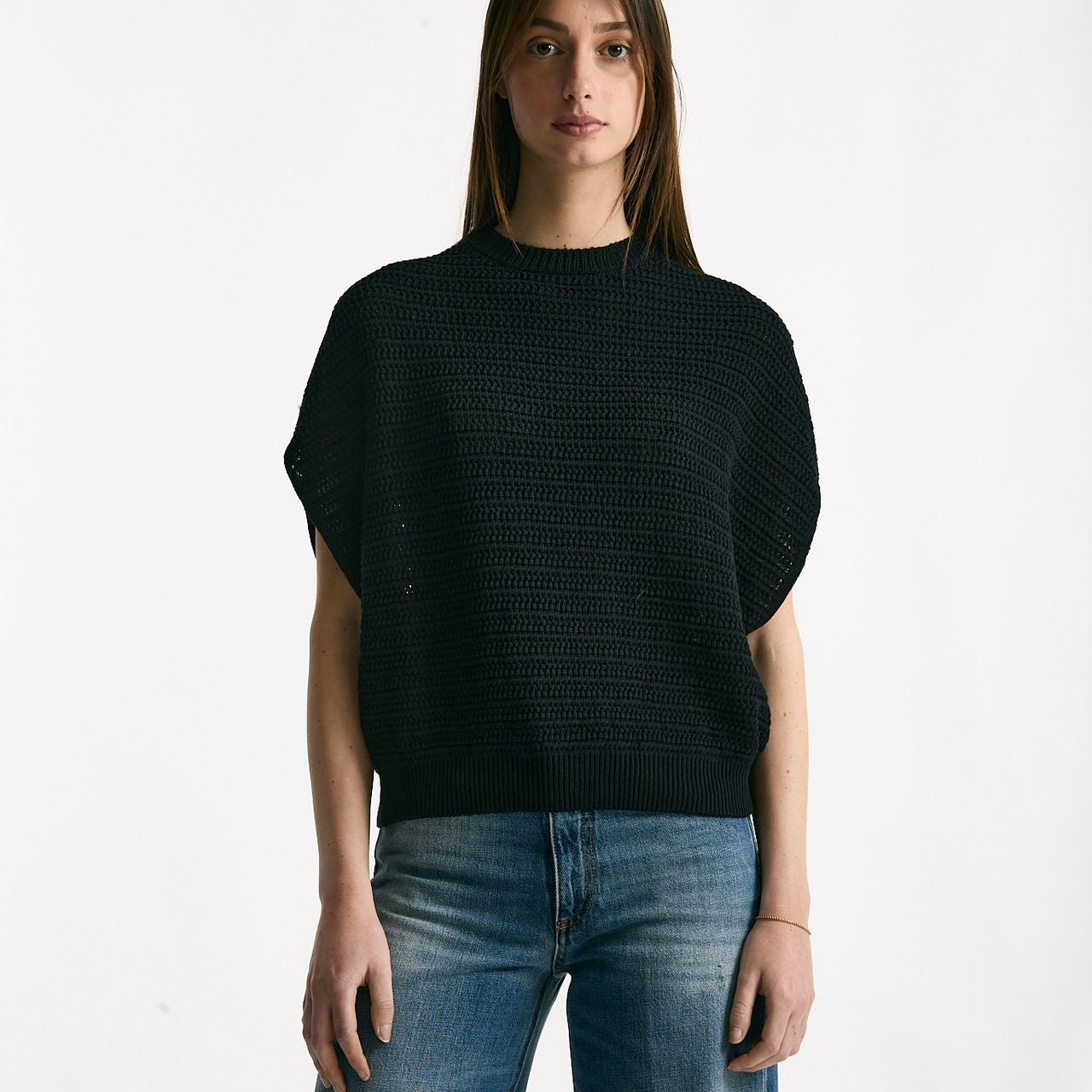 Maglia lavorata nero donna Nude - 6