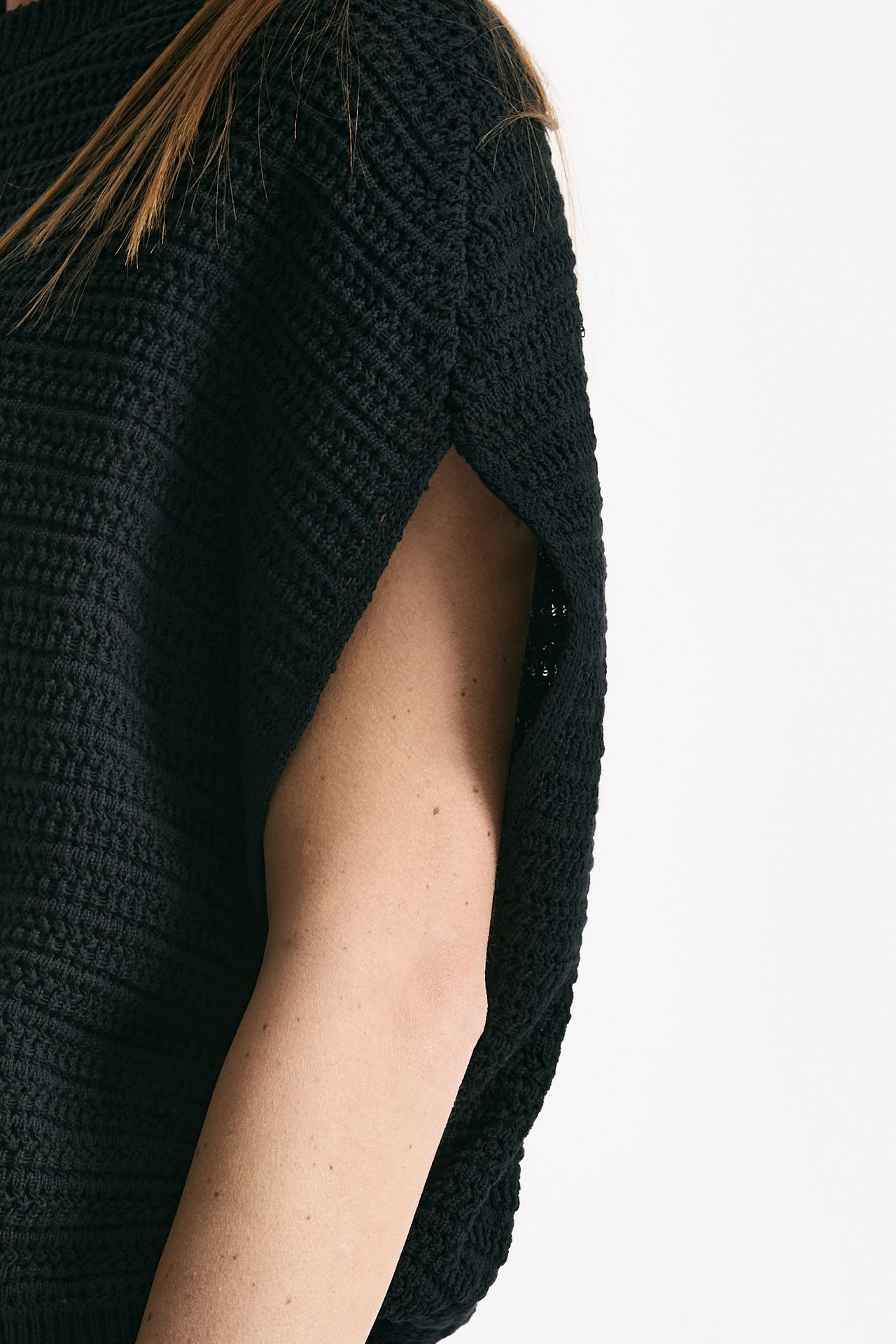 Maglia lavorata nero donna Nude - 5