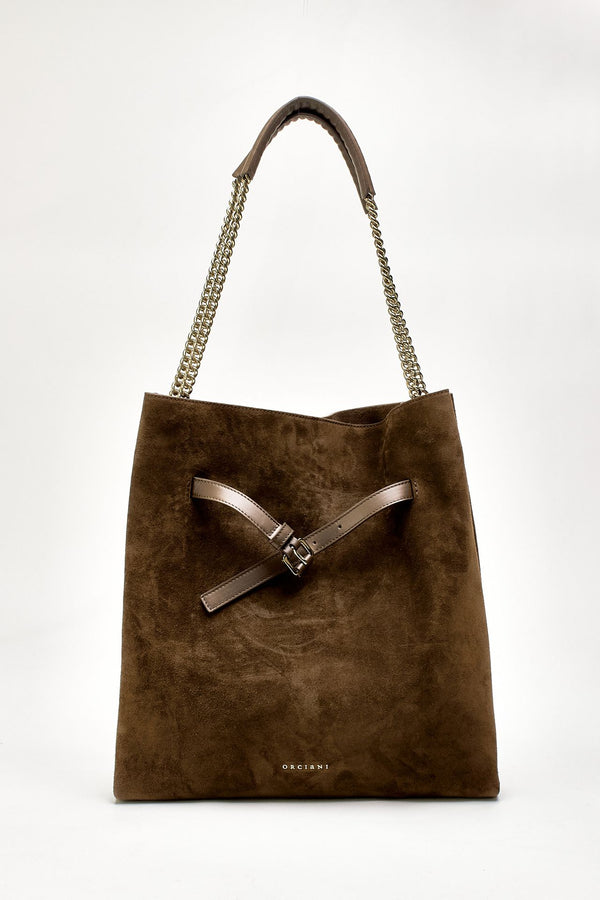 Borsa VENUS HOBO PEACH a spalla in suede donna Orciani