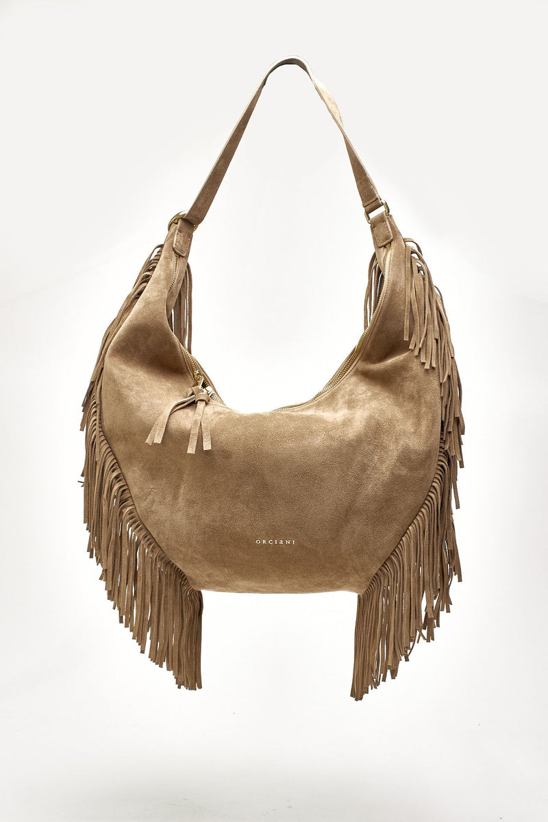 Borsa ISOLA FRINGE LARGE a spalla in suede donna Orciani - 1