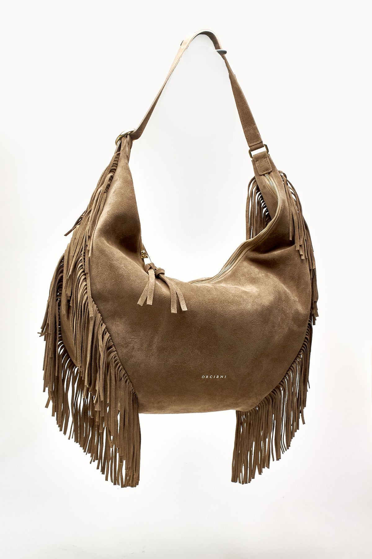 Borsa ISOLA FRINGE LARGE a spalla in suede donna Orciani - 2