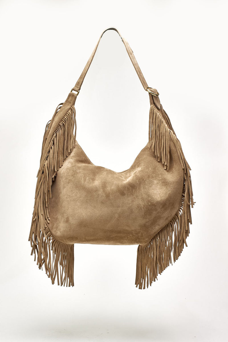 Borsa ISOLA FRINGE LARGE a spalla in suede donna Orciani - 3