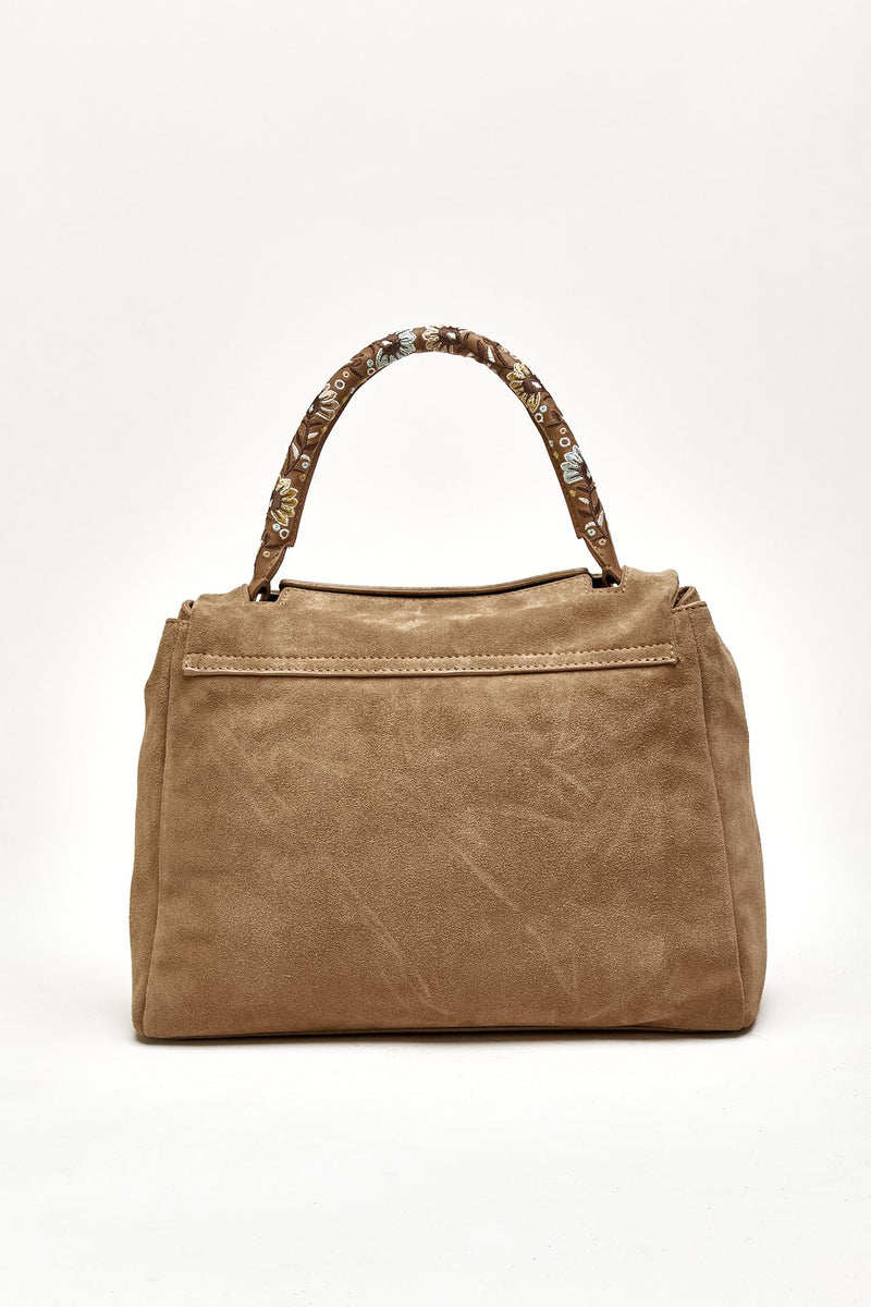 Borsa SVEVA PEACH FLOWERS MIDI in suede donna Orciani - 3