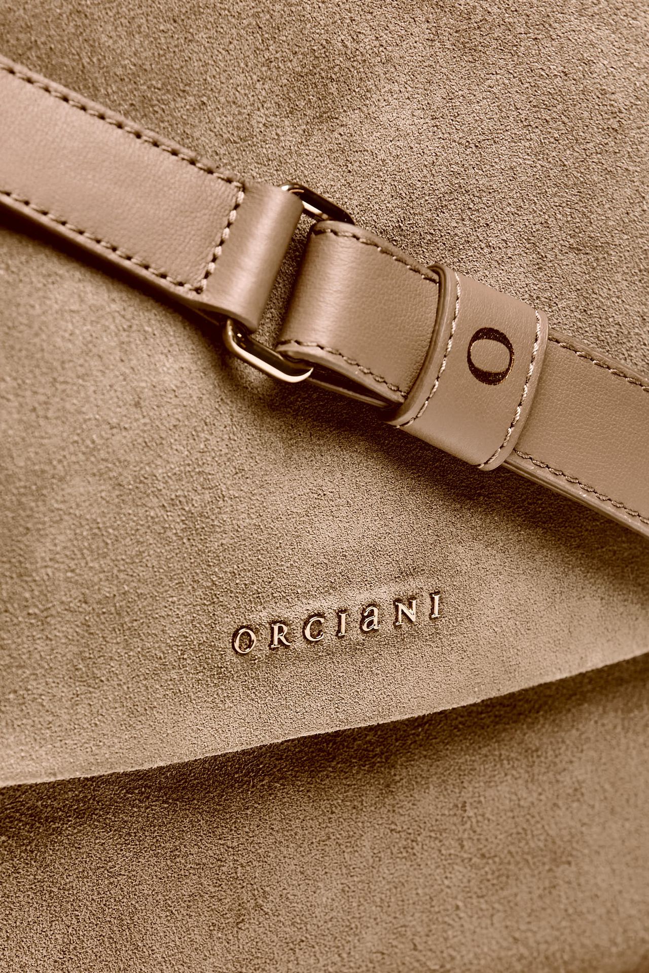 Borsa SVEVA PEACH FLOWERS MIDI in suede donna Orciani - 5