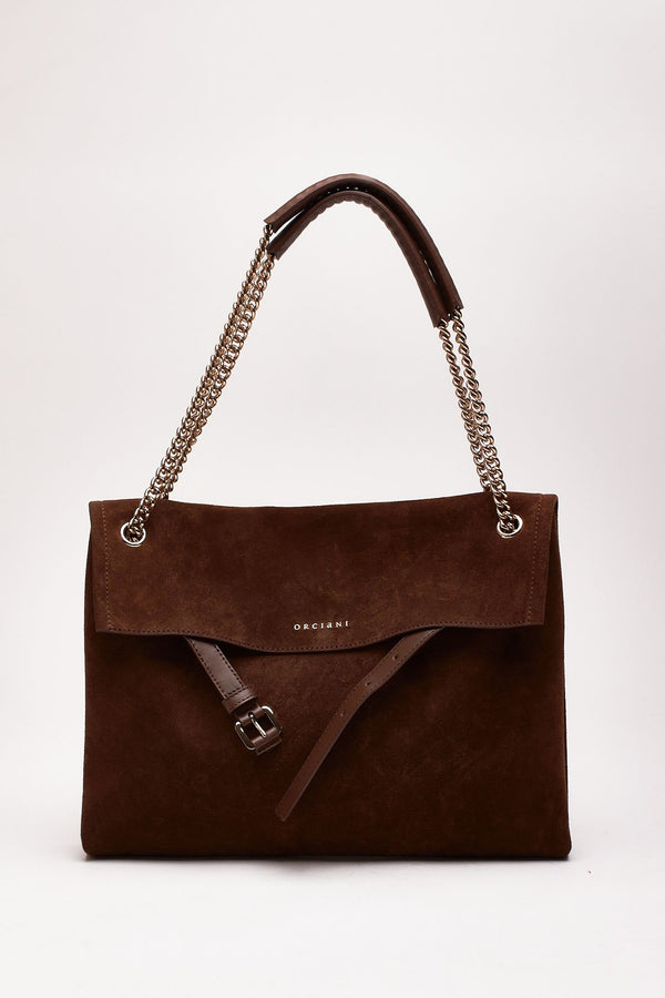 Borsa VENUS COCOA PEACH midi in suede donna Orciani