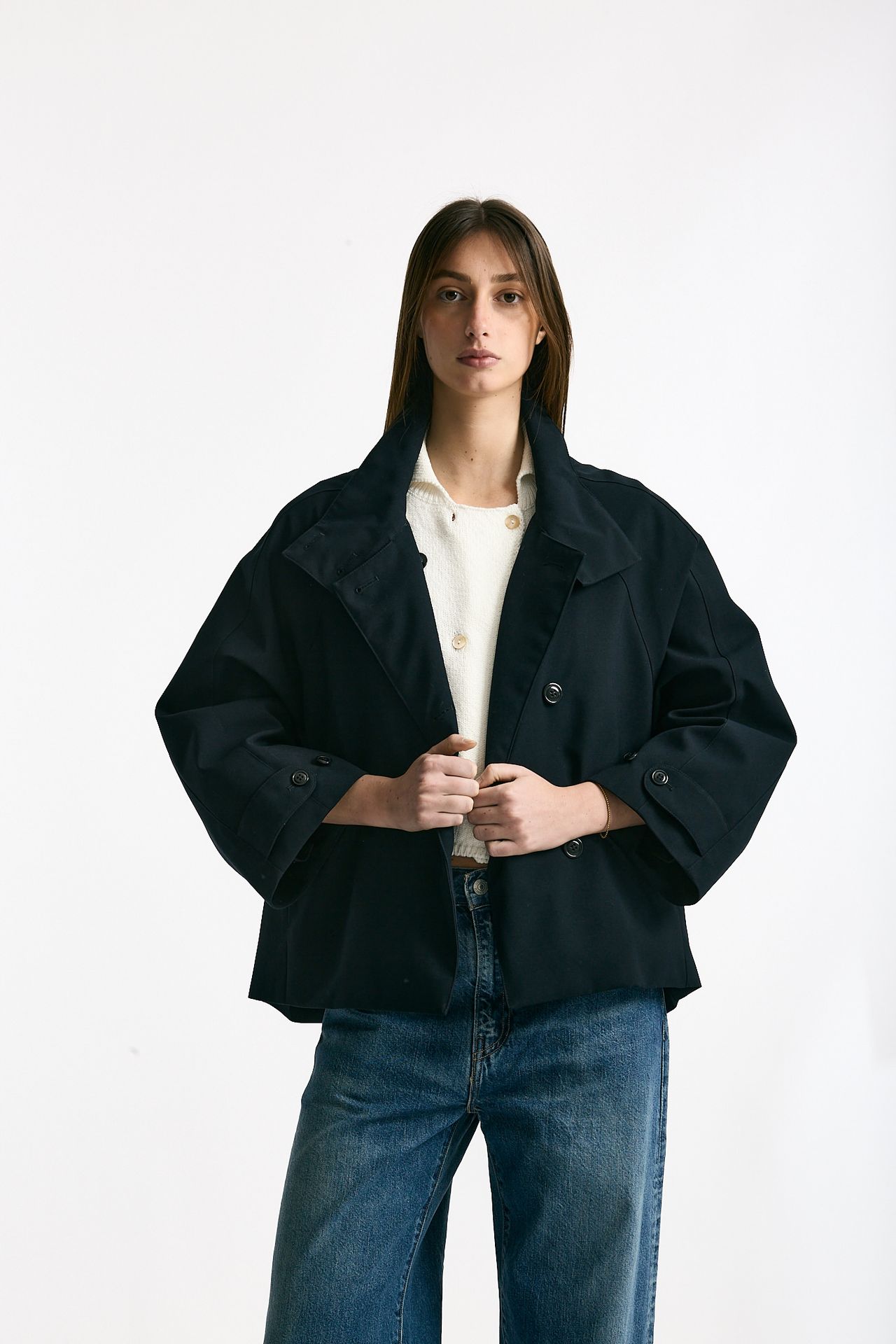 Caban corto blu/black donna Paltò - 1