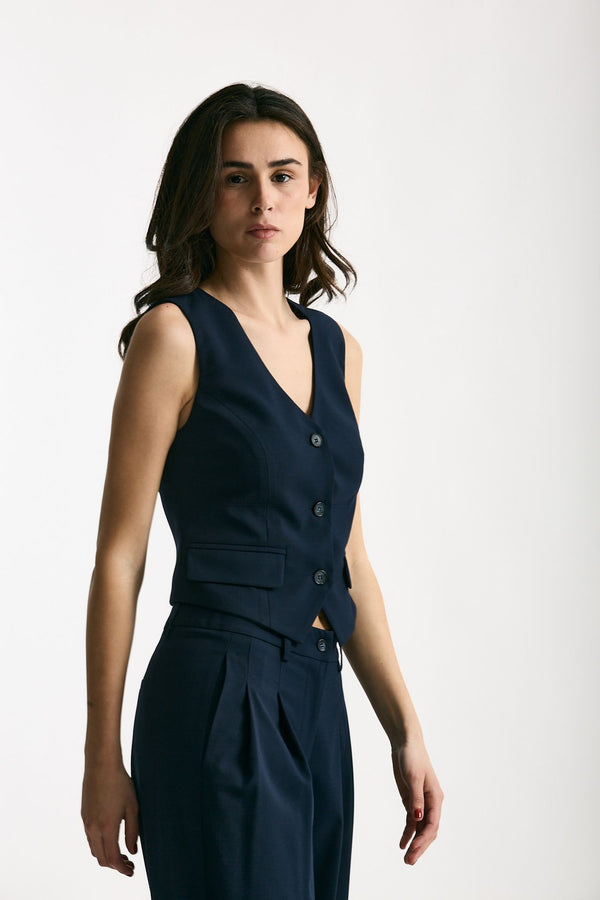 Gilet slim Galles blu donna ( p - s )